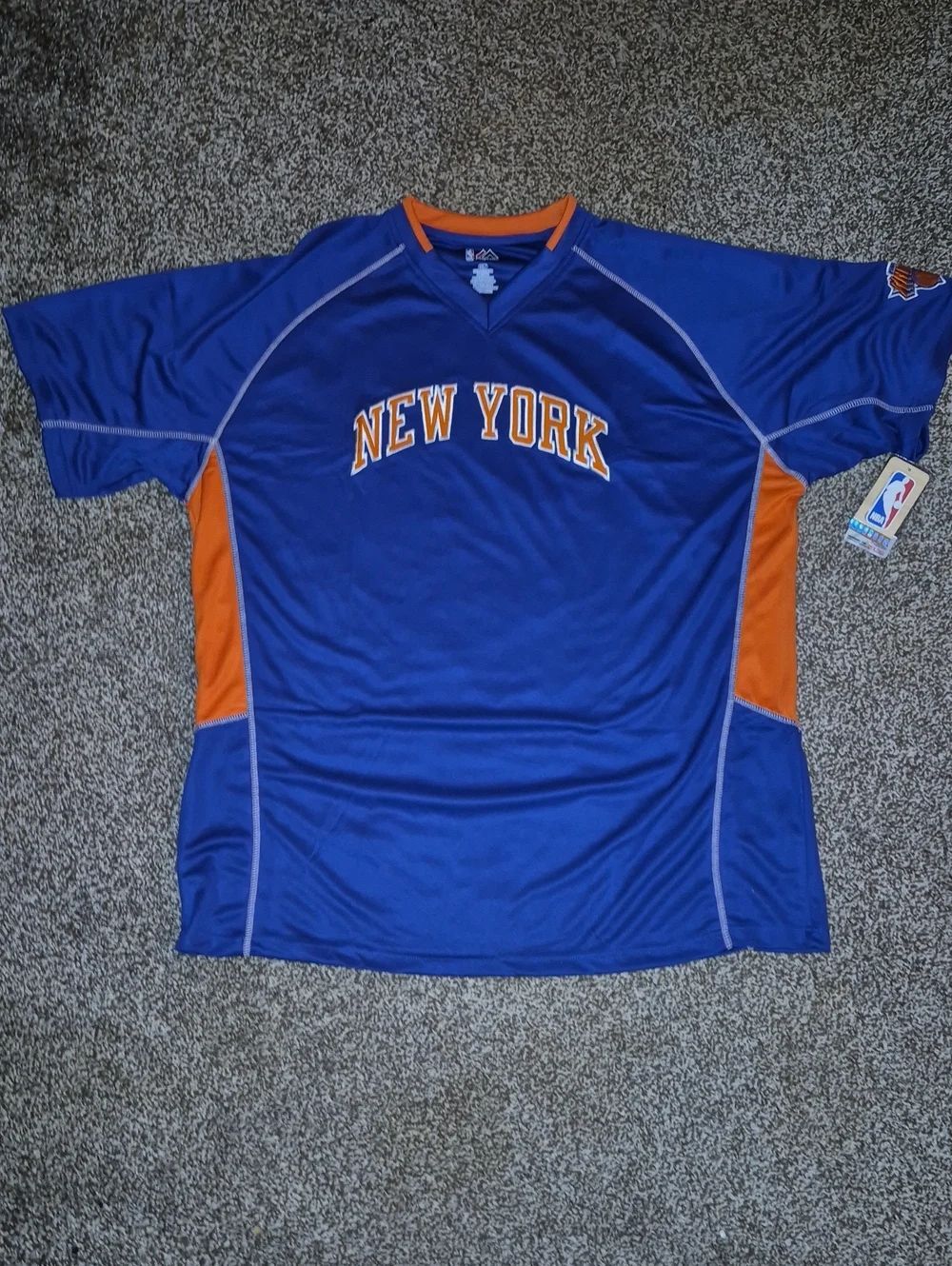 Majestic New York Knicks 2X Tall 2XT Embroidered Basketball Shirt - New